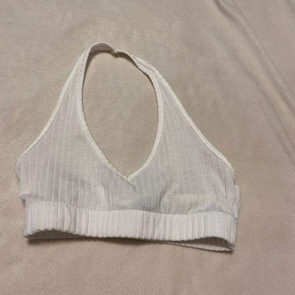 Missguided White Ribbed Halter Bralette - Picture 2 of 4
